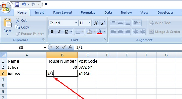 address-in-excel