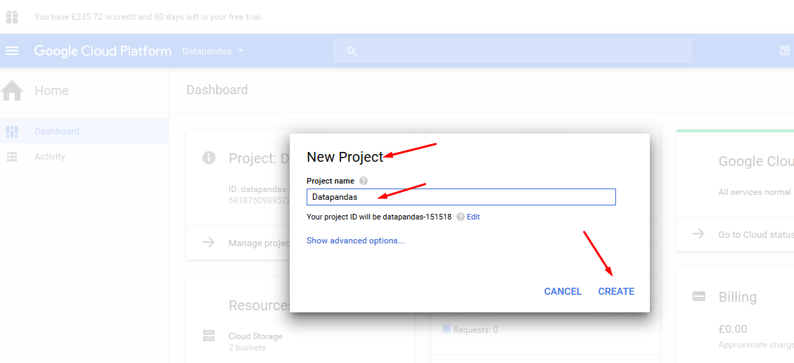 create-google-big-query-project